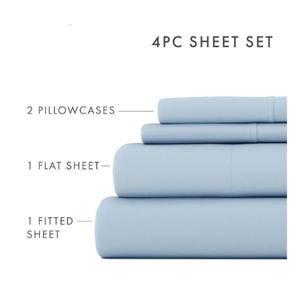 Sheet Set 4-Piece Microfiber Essential Ultra Soft Bedding, twin - Picture 5 of 5